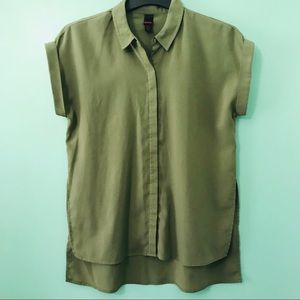 BONGO Cropped Sleeve Button Up